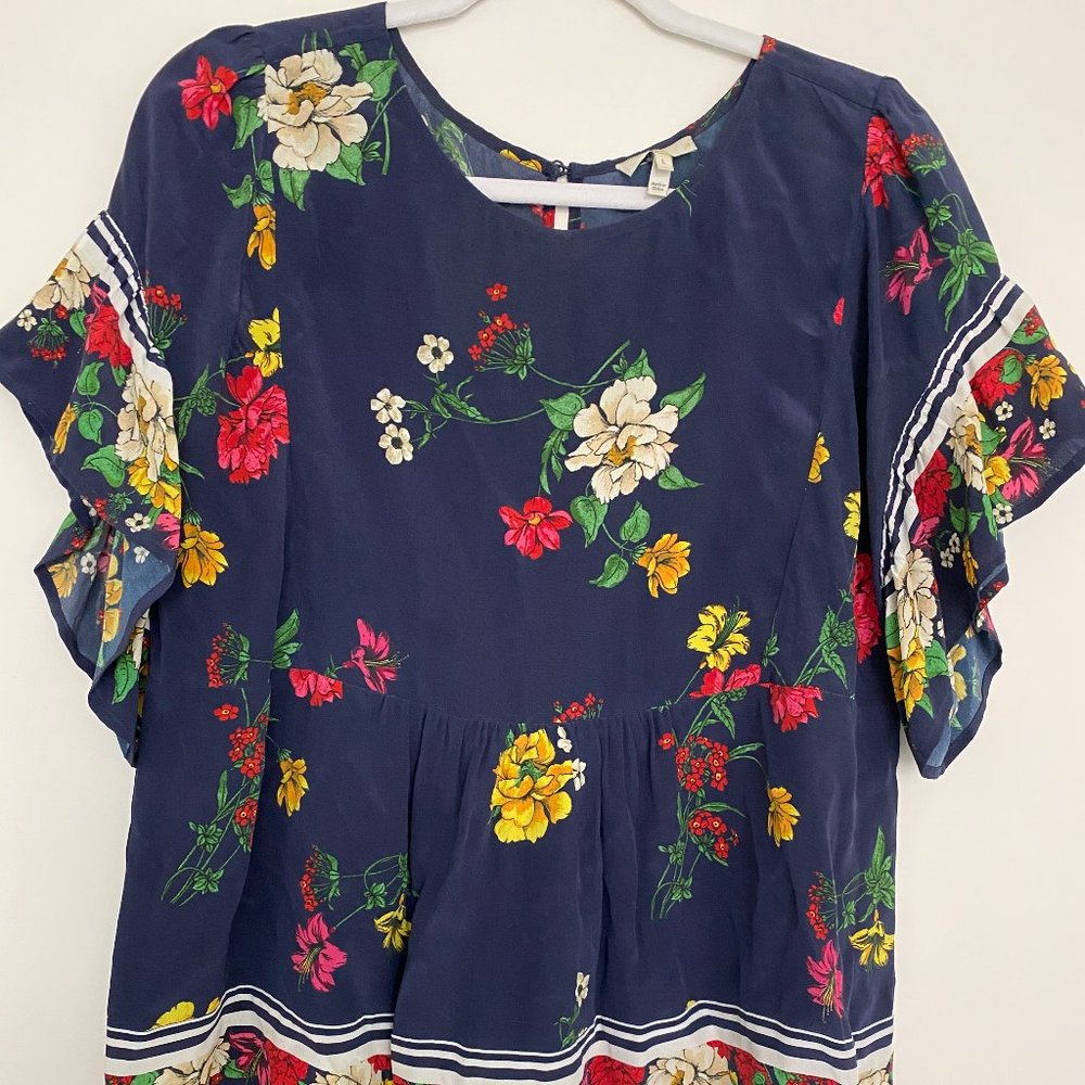 Joie Silk Floral Short Sleeve Top